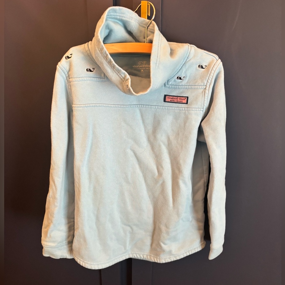 Vineyard Vines Sky Blue Whale Patch Pullover